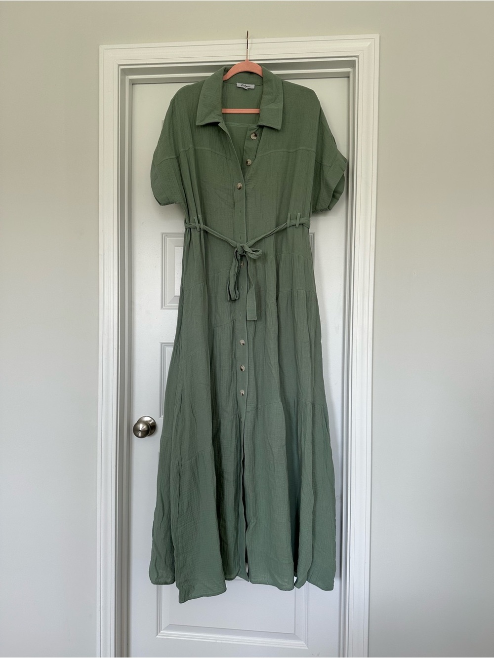 Polagram Button-Front Maxi Dress